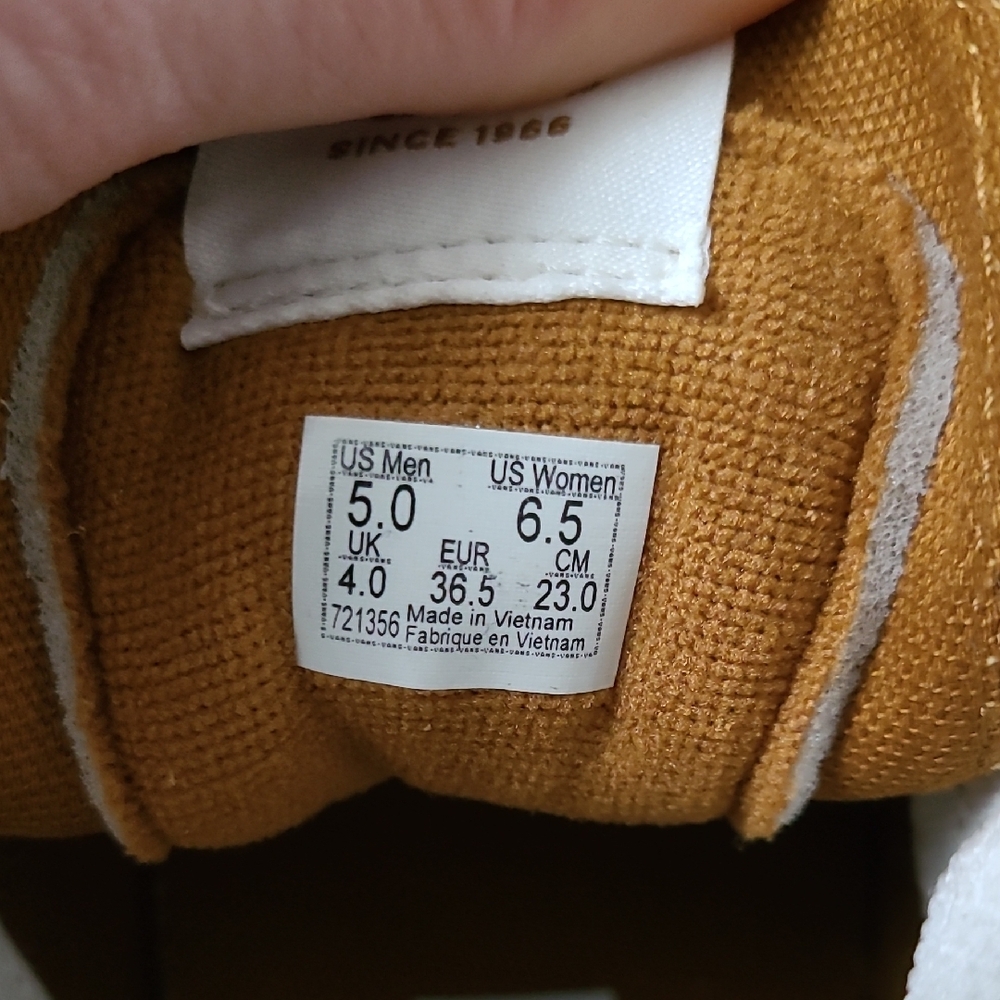 New Vans Sk8 Hi Tapered tufted check golden brown Suede High-Tops size 6.5 - Picture 11 of 12